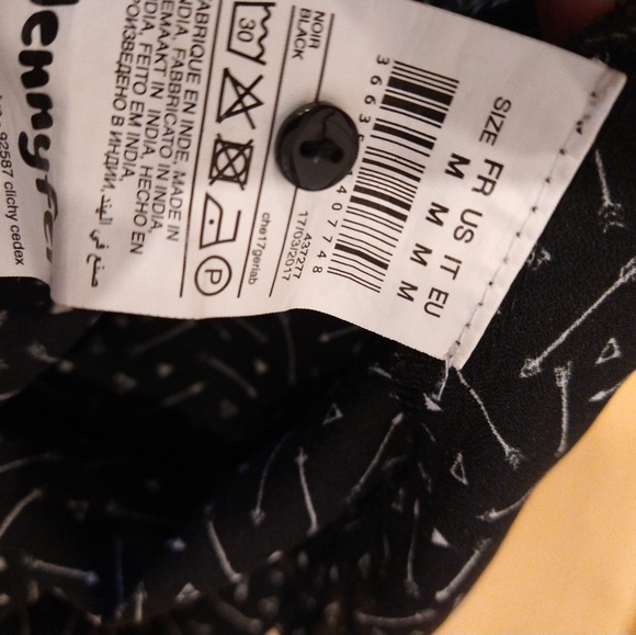 M Jennyfer black sleeveless white collared blouse French - Picture 7 of 7